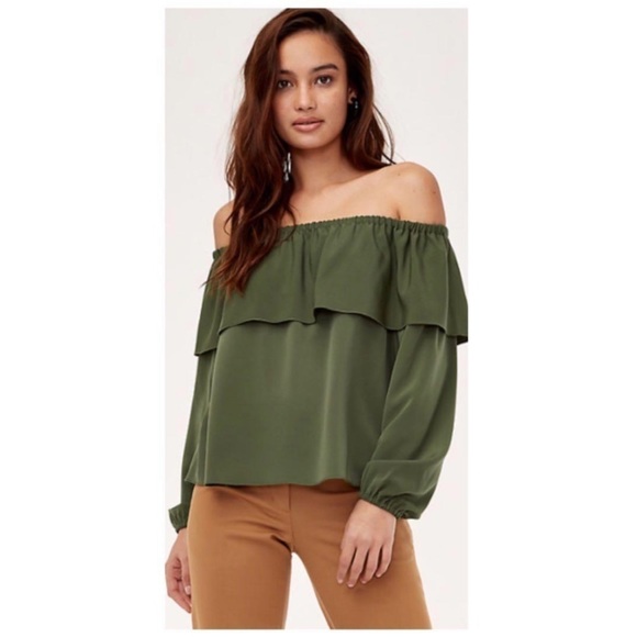 WILFRED | Morel Floral Off Shoulder Blouse Size XS Aritzia - Picture 7 of 10